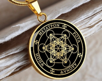 Metatron Cube Necklace Archangel Pendant Jewelry Gold Silver Charm Coin