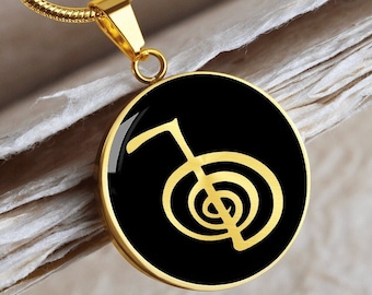 CHO KU REI Necklace Reiki Symbol Jewelry Pendant Gold Silver Charm Chain