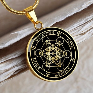 Metatron Cube Collar Arcángel Colgante Joyería Oro Plata Encanto Moneda