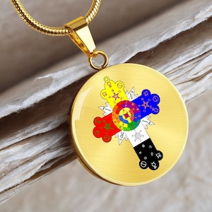 Rosicrucian Cross Necklace Golden Dawn Pendant Jewelry