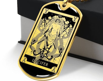 Lucifer Necklace Demon Pendant Gold Satanic Jewelry Silver Amulet Charm
