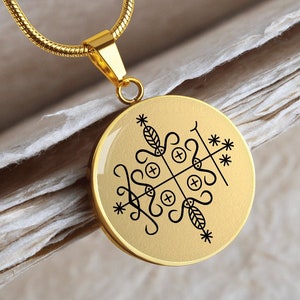 Papa Legba Voodoo Veve Necklace Jewelry Witchy Pendant Amulet Talisman Charm