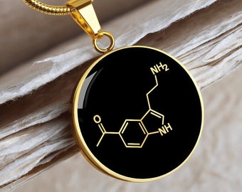 Serotoninmolekyl Halsband Vetenskapliga smycken Gåvahänge
