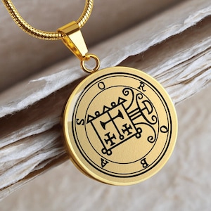 Orobas Sigil Necklace Pendant Goetia Jewelry Gold Silver Pendant Chain