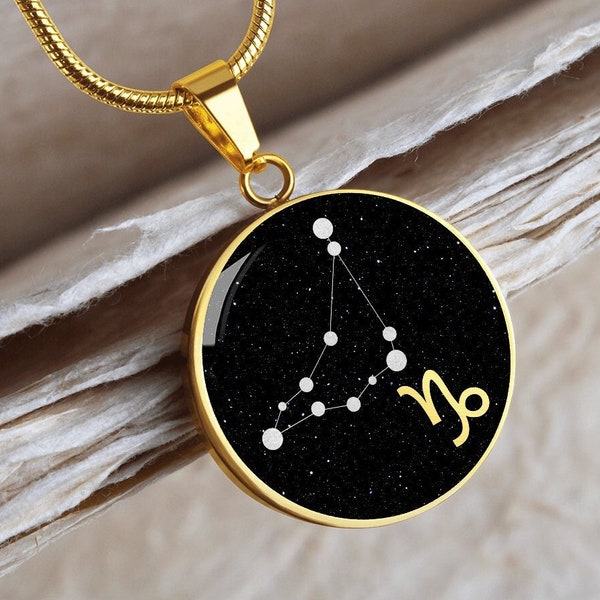 Capricorn Necklace Pendant Zodiac Sign Constellation Jewelry Gold Silver