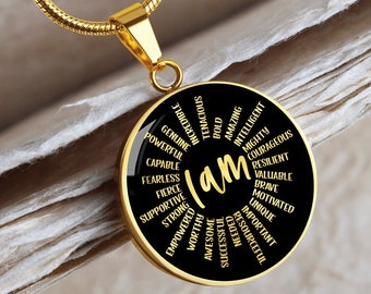 Law of Attraction Jewelry I Am Affirmations Necklace Pendant