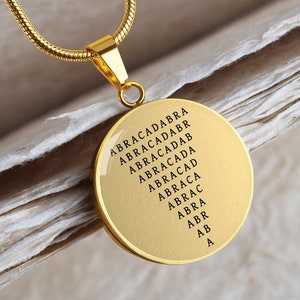 Abracadabra Necklace Pendant Jewelry Talisman Amulet Gold Silver Seal