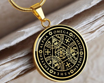 Enochian Angel Sigil Tetragrammaton Pendant Necklace Ring Magic Seal Amulet Talisman Jewelry
