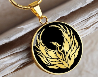 Phoenix Necklace Pendant Jewelry Gold Charm Silver Men Women