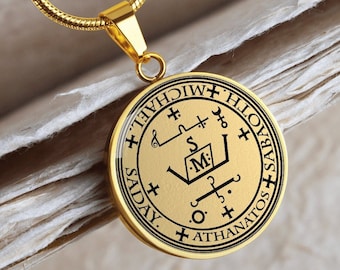 Archangel MICHAEL Pendant Necklace Sigil Gold Silver Jewelry