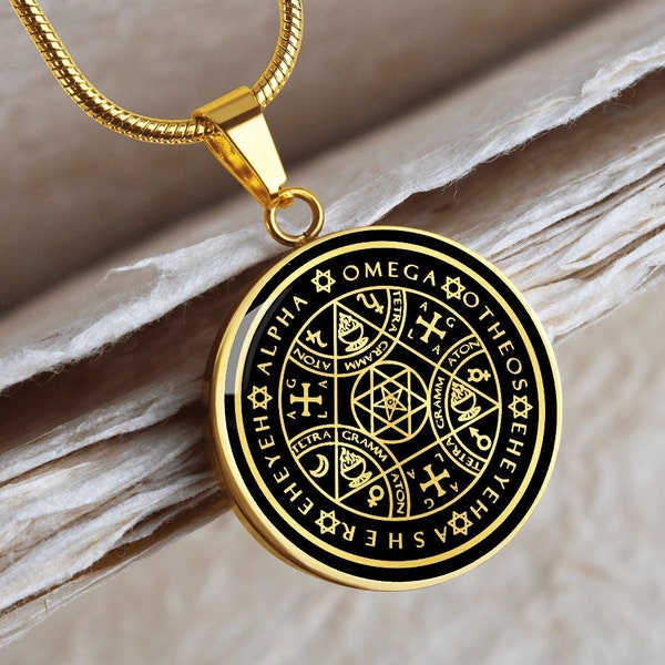 Enochian Angel Sigil Tetragrammaton Pendant Necklace Ring Magic Seal Amulet Talisman Jewelry