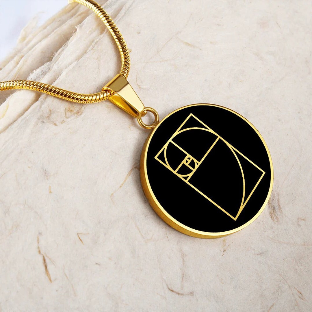 EUEAVAN Collana a Spirale di Fibonacci Collana del Rapporto Aureo Ciondolo del Rapporto Aureo Gioielli con Numeri di Fibonacci Geometria Sacra Insegnanti di Matematica Architetti Regali per Donne e
