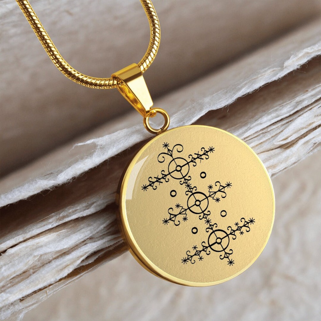 Ogou Feray Voodoo Veve Simbolo Sigillo Collana Con Ciondolo In Acciaio Inossidabile Vodou Lwa Loa Occulto Amuleto Collana A Catena Gioielli N8425S02 - Foto 5