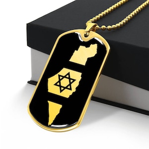 Israël ketting kaart vlag hanger gouden sieraden zilveren heren bedel