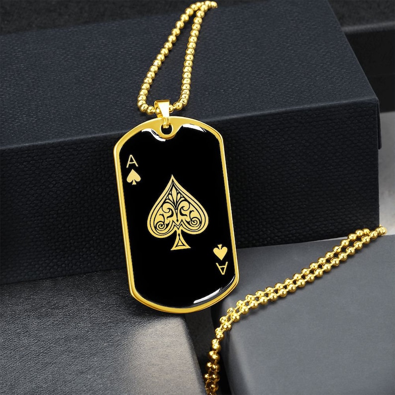 Ace of Spades Necklace Playing Cards Jewelry Pendant Gift Etsy