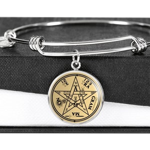 Bracelet sceau tétragramme or argent amulette Talisman bijoux Stainless Steel