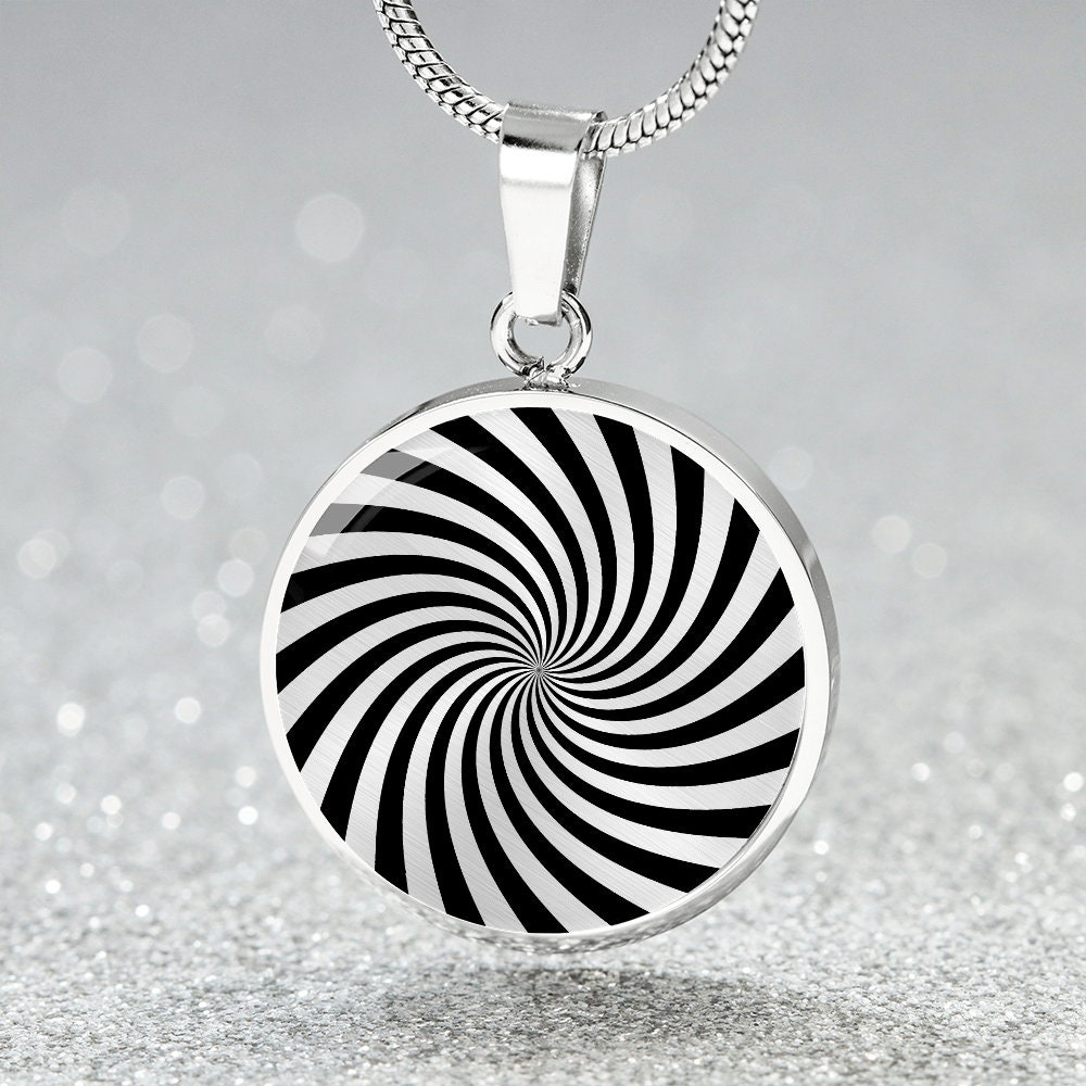 Spiral Vortex Necklace Sacred Geometry Jewelry Gold Mandala Pendant Men ...