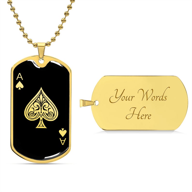 Ace of Spades Necklace Playing Cards Jewelry Pendant Gift Etsy