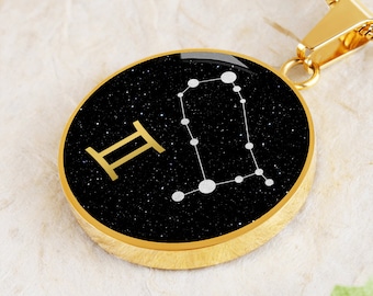 Constellation Gemini Necklace Zodiac Sign Pendant Jewelry