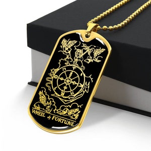 Wheel Of Fortune Tarot Card Necklace Pendant Jewelry Amulet