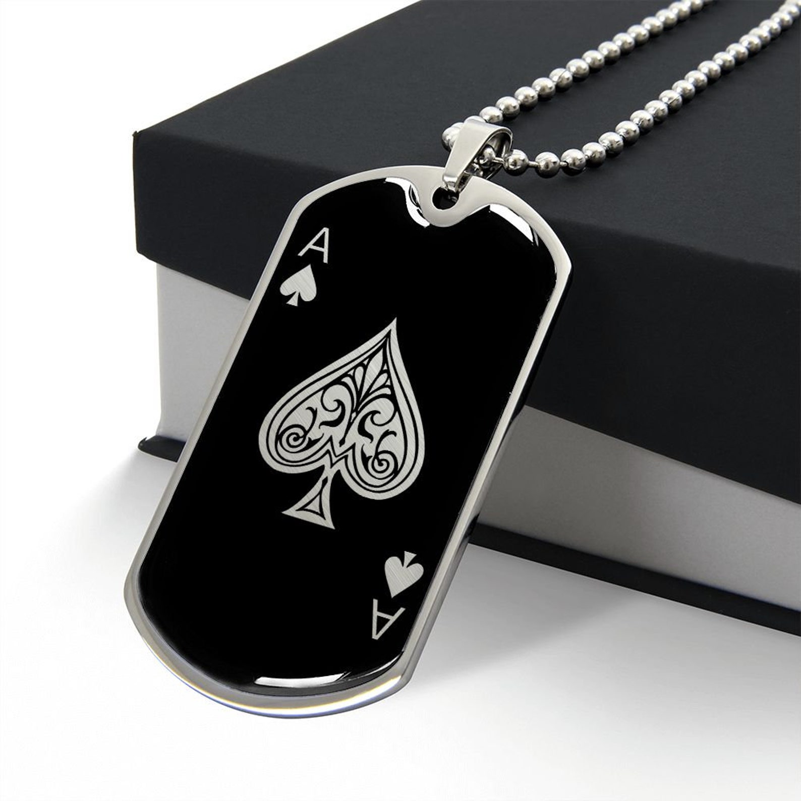 Ace of Spades Necklace Playing Cards Jewelry Pendant Gift Etsy