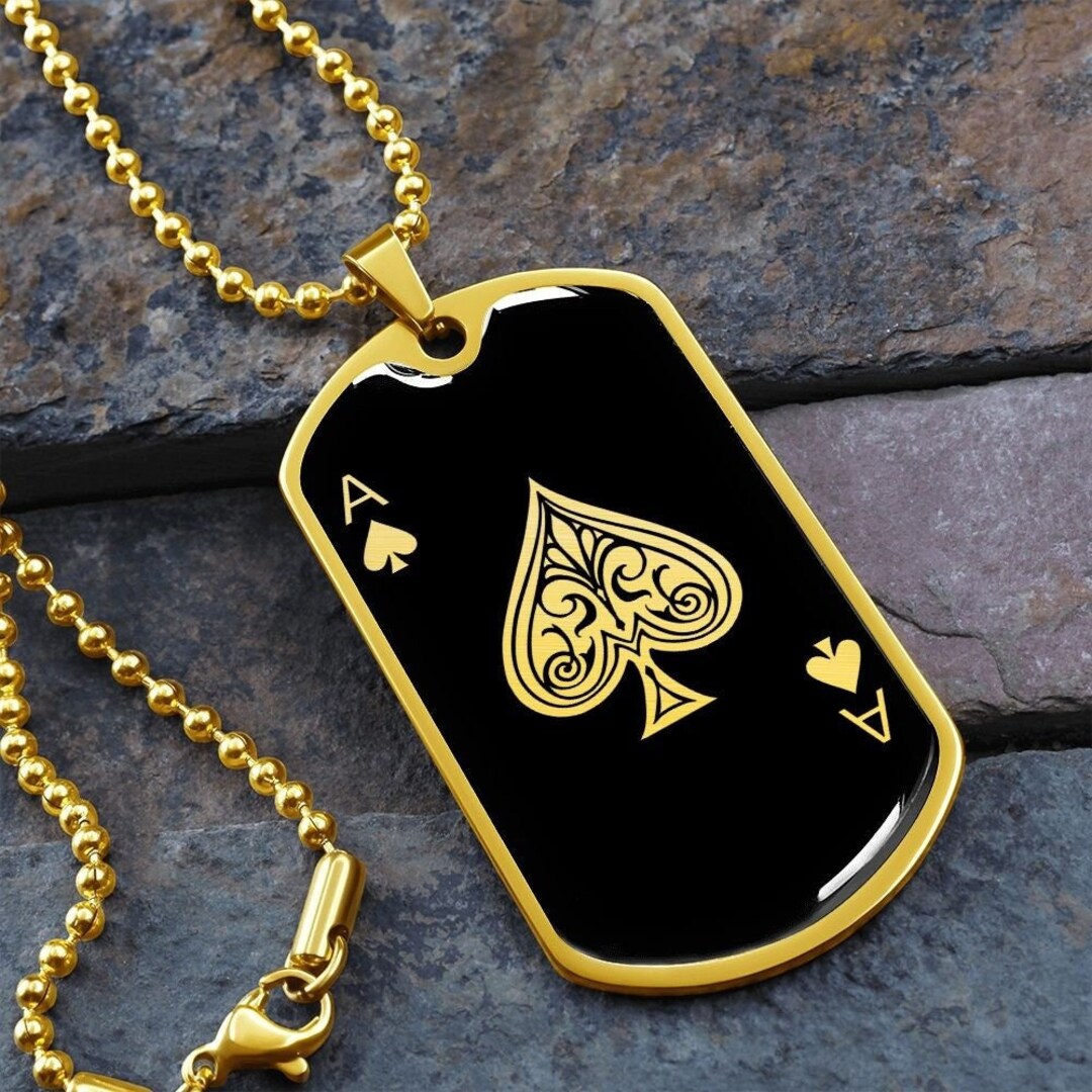 Ace of Spades Necklace Playing Cards Jewelry Pendant Gift Etsy