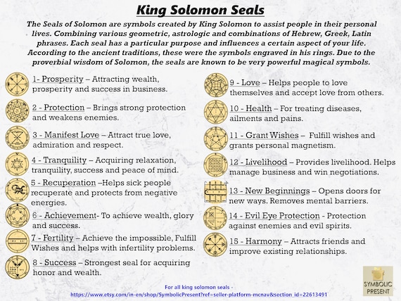 King Solomon Talismans And Amulets King Solomon Seal Talisman Amulet