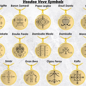 Voodoo Veve Necklace Jewelry vodou Pendant Amulet Talisman Charm