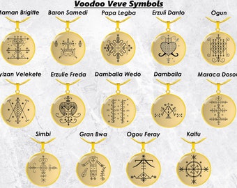 Voodoo Veve Necklace Jewelry vodou Pendant Amulet Talisman Charm