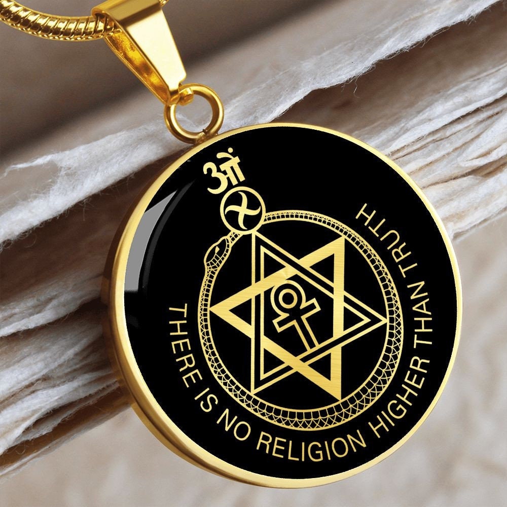 Collier Avec Pendentif Thelema - Motif Œil D'Horus (Ra), Couleur Argent, Métal étain - Neuf Sans Emballage