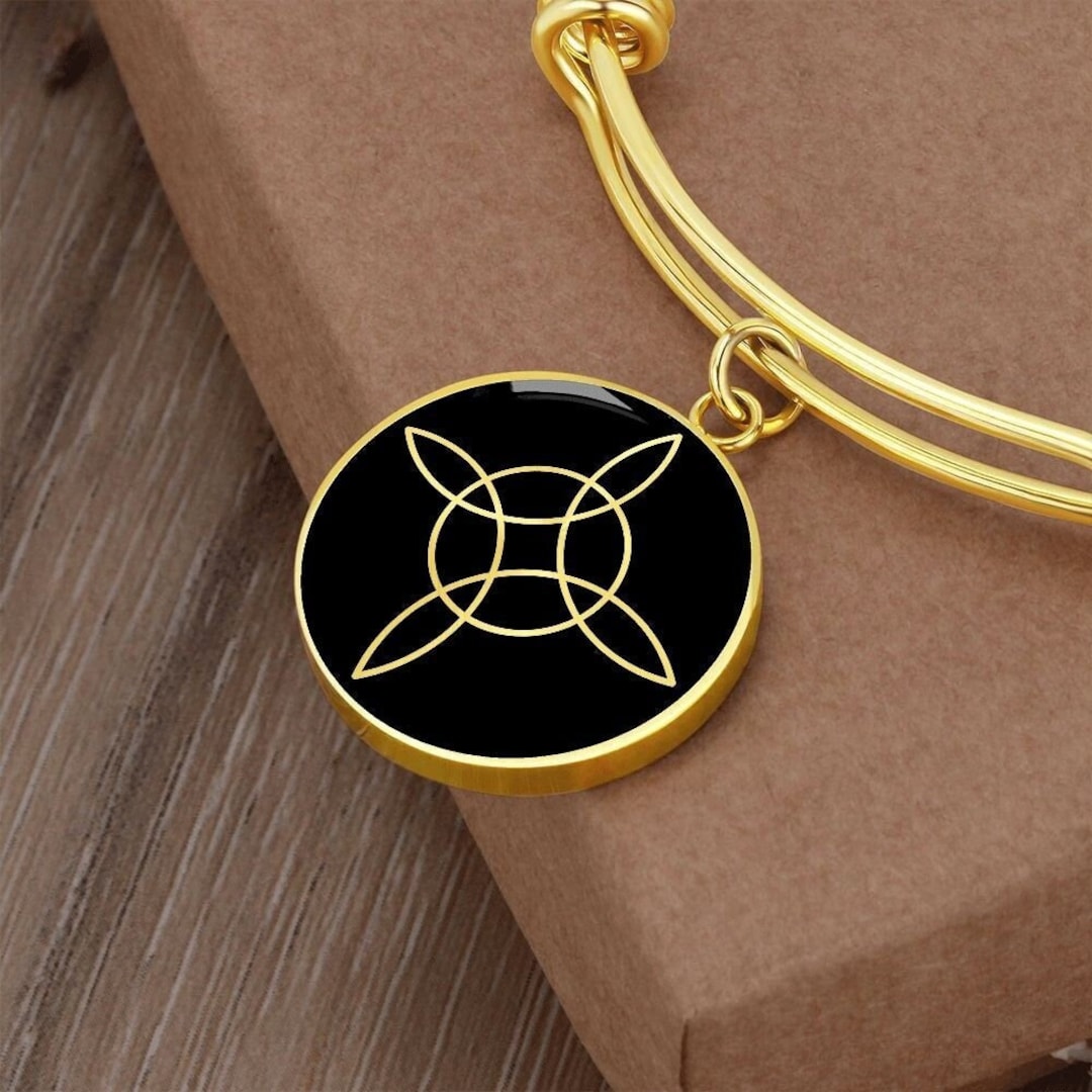 GEHN Pulsera De Oro Macizo De 14 Quilates, Nudo De Brujas, Oro Amarillo, Joyería De Nudo/ondas, Regalos Para Mujeres