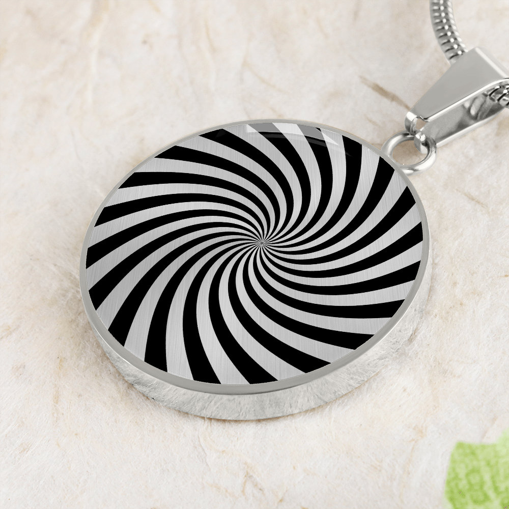 Spiral Vortex Necklace Sacred Geometry Jewelry Gold Mandala Pendant Men ...