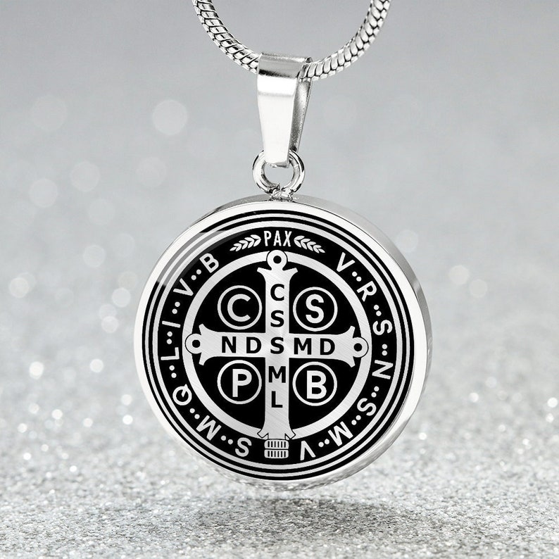 Saint St Benedict Medal Necklace Catholic Pendant Religious Jewelry ...