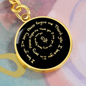 Hoʻoponopono Keychain I&#39;m Sorry Gift Engraved Keyring