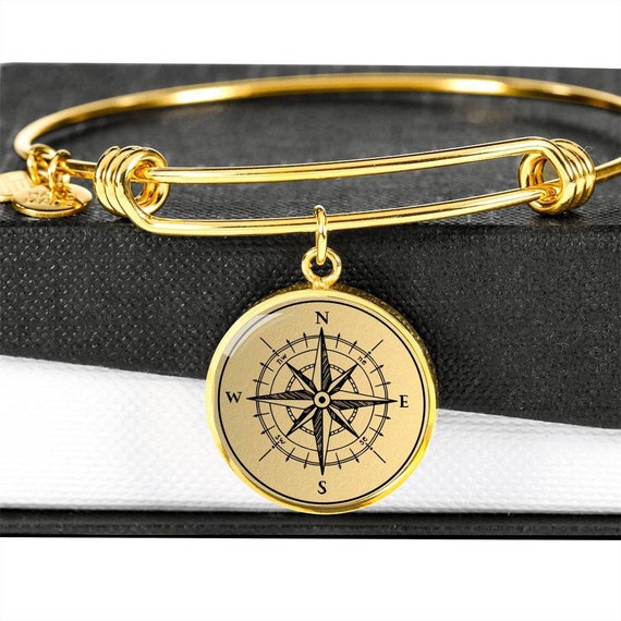 Engraved Compass Bracelet