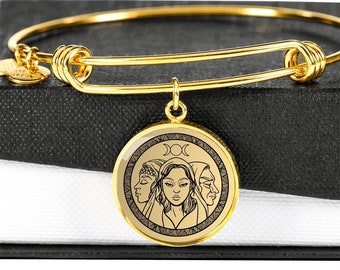 Triple Moon Goddess Bracelet Pendant Jewelry