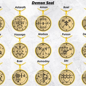 Dämon Siegel Sigil Halskette Schmuck Goetia Amulett Talisman Anhänger Gold Silber