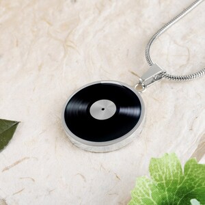 Vinyl Record Music Necklace Pendant Jewelry Gold Gift Silver Charm image 7