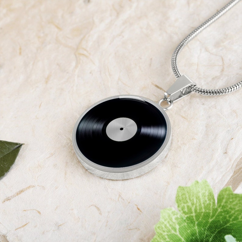 Vinyl Record Music Necklace Pendant Jewelry Gold Gift Silver Charm image 7