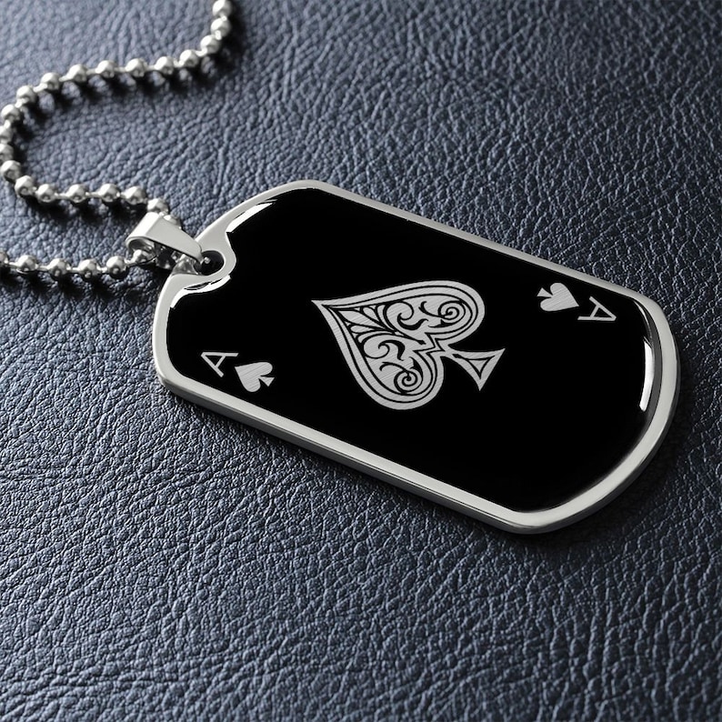 Ace of Spades Necklace Playing Cards Jewelry Pendant Gift Etsy