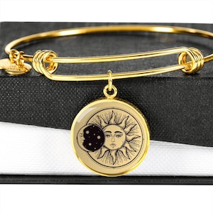 Sun and Moon Bracelet Celestial Pendant Sun jewelry Gift