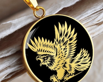 Eagle Pendant Necklace Flying Eagle Jewelry Gold Charm Silver
