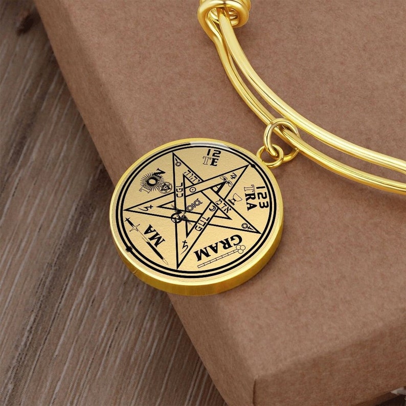 Bracelet sceau tétragramme or argent amulette Talisman bijoux image 1