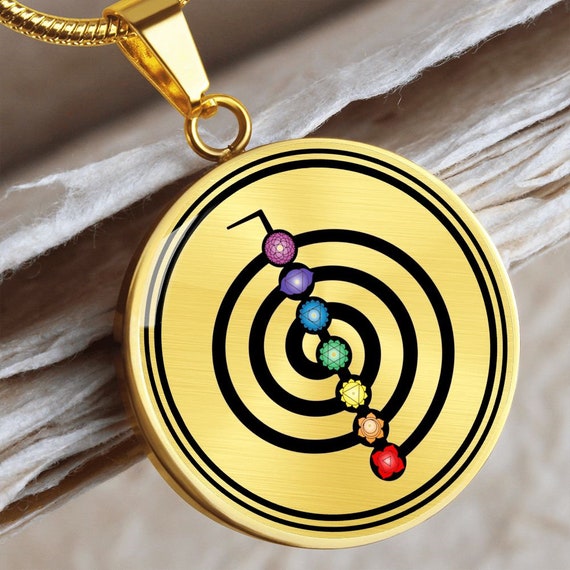 CHO KU REI Reiki Schmuck Halskette Chakra Anhänger Symbol Gold