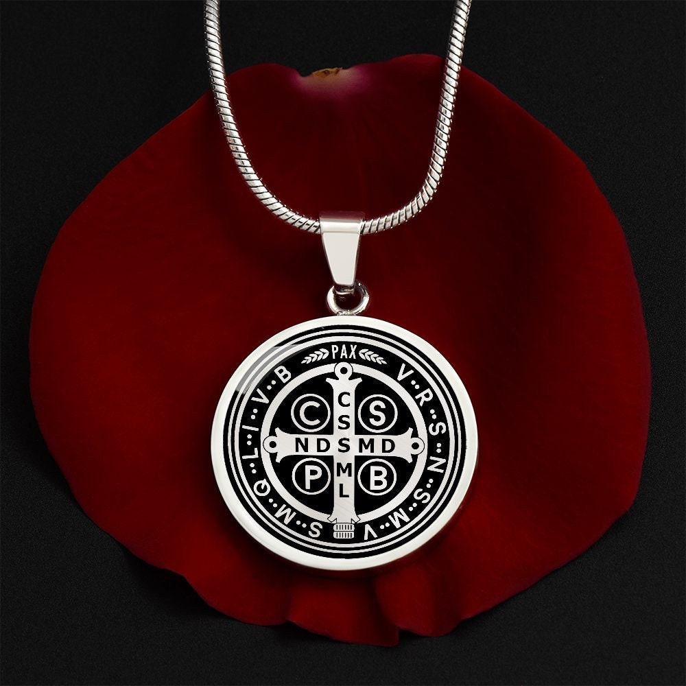 Saint St Benedict Medal Necklace Catholic Pendant Religious Jewelry ...