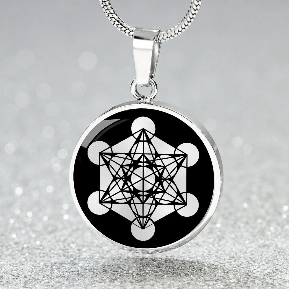 YFN Collana con cubo di Metatron Ciondolo del cubo di Metatron in argento Sterling Geometria Sacra Sigillo dell'Arcangelo Angelo Collane