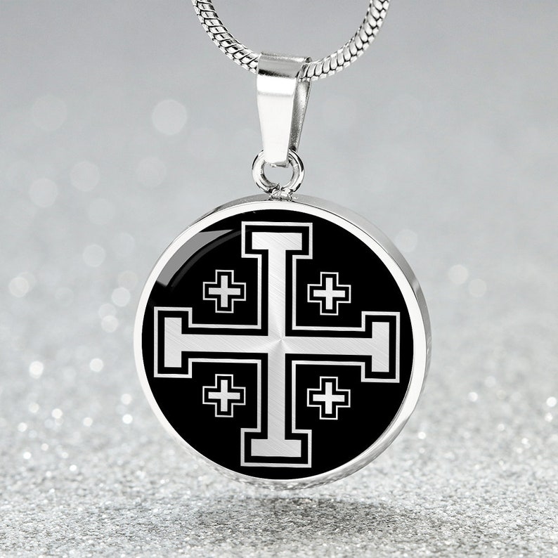 Jerusalem Cross Necklace Pendant Christian Jewelry Men Gift Etsy