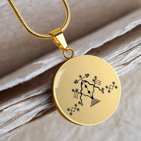 Damballah Voodoo Veve Necklace Jewelry Witchy Pendant Amulet 