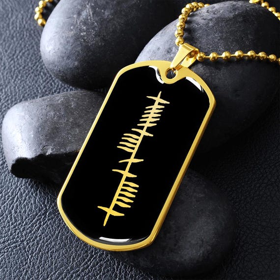 Anam Cara Ogham Necklace Celtic Jewelry Pendant Personalized Gold