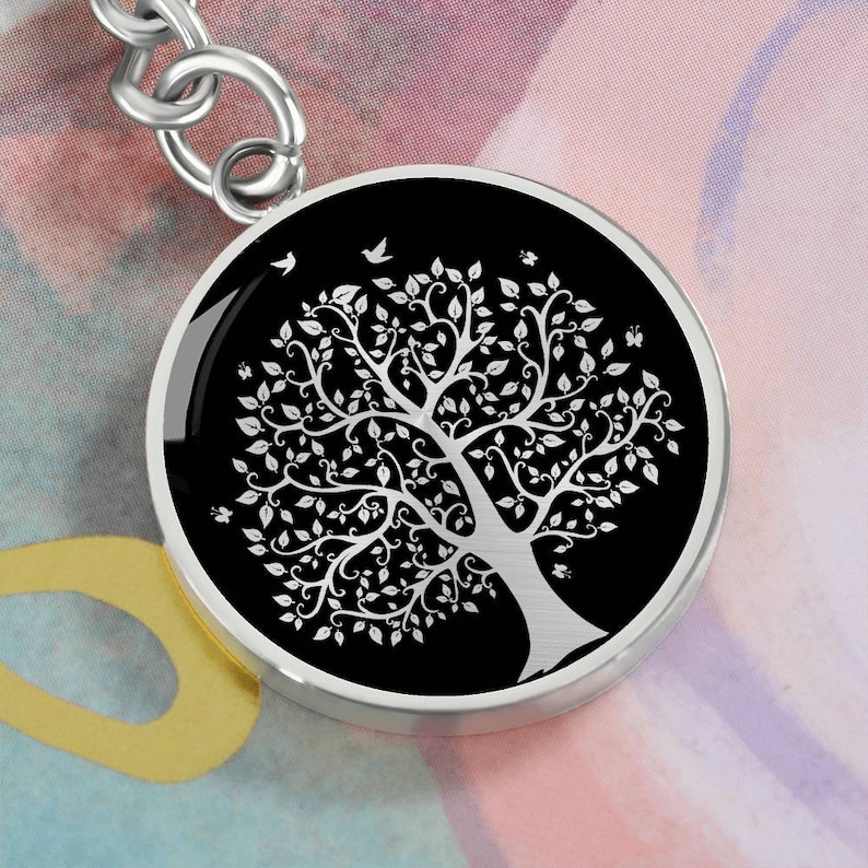Tree Keyring Tree of Life Keychain Gold Silver Gift Engraved Tree Keyring Pendant - Etsy